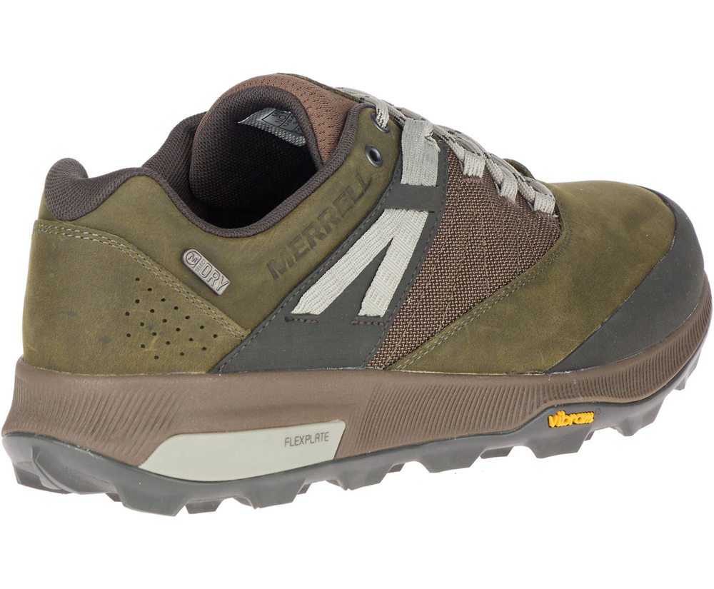Merrell Hiking Shoes Olive - Zion Waterproof - Mens 49WACXLTG